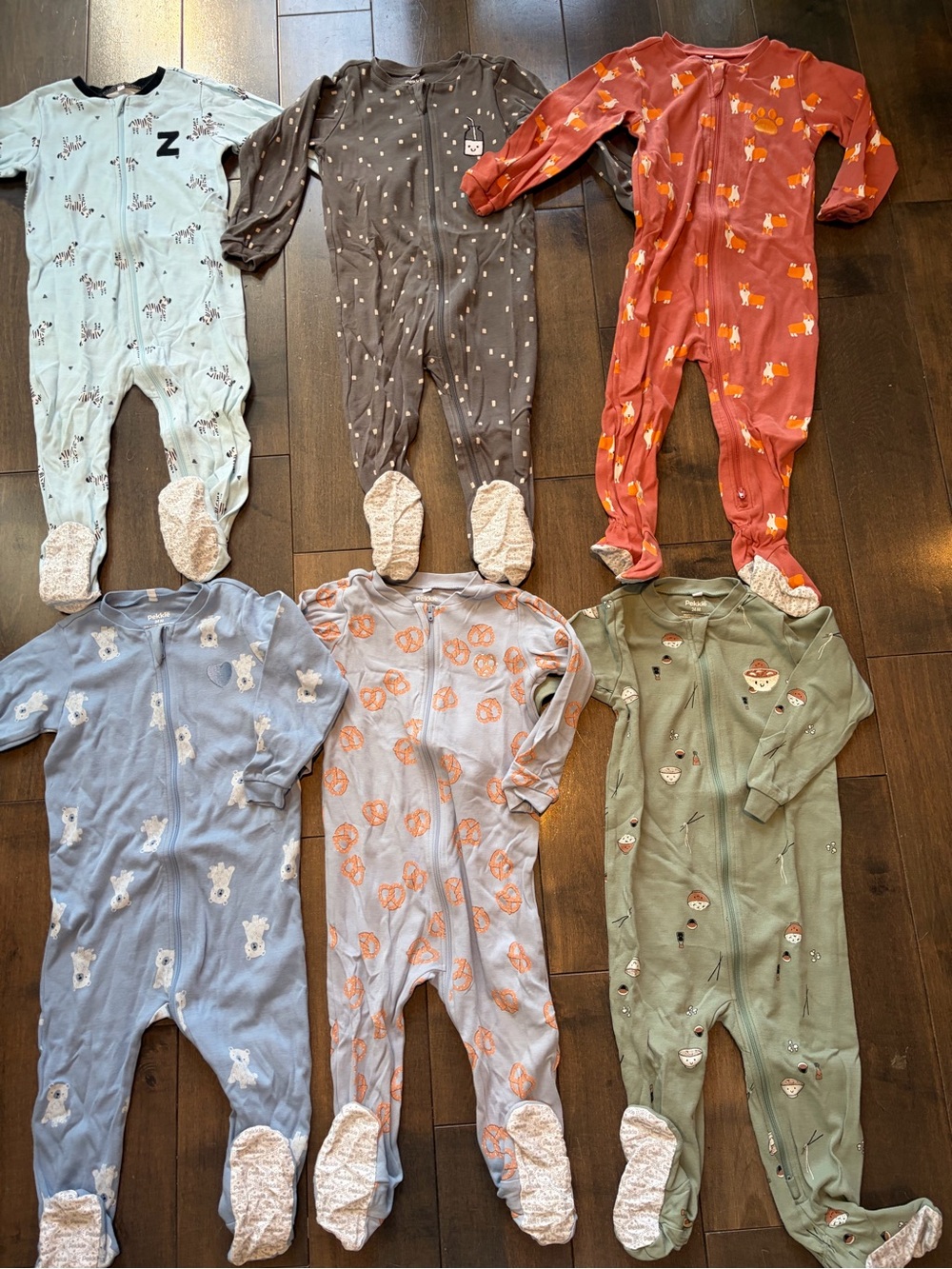 Buddle Pekkle One-Piece Footed Pajama - Multi Color Options
